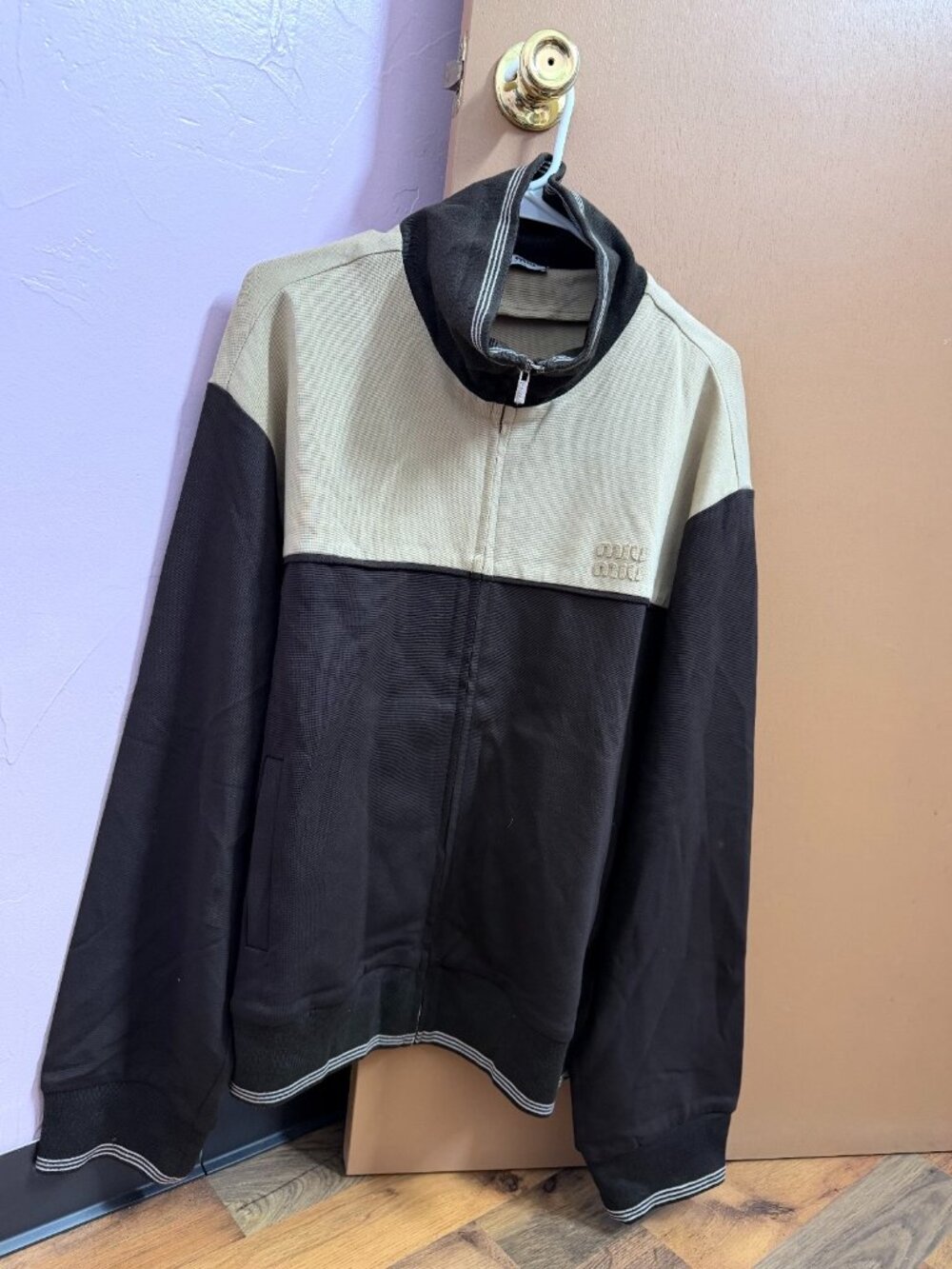 Miu Miu Cocoa and Sand Zip-up Cotton Jacket Size S